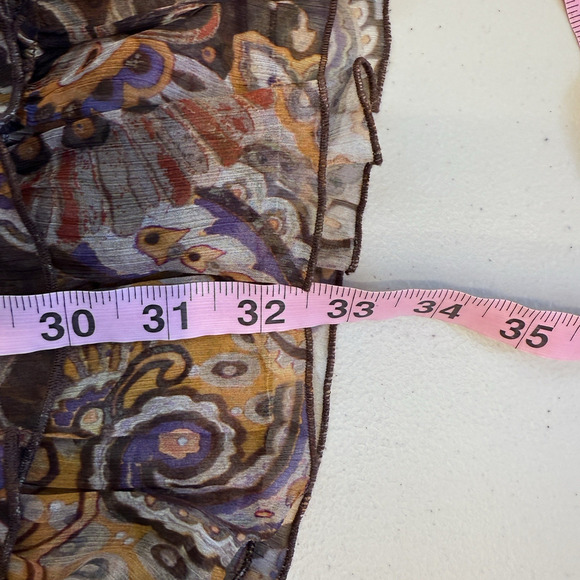 Zara Forest Fairy Dress Womens Size M Sheer Brown Floral Festival Ruffle Whimsy - Picture 7 of 9